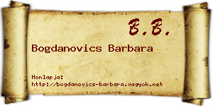 Bogdanovics Barbara névjegykártya
